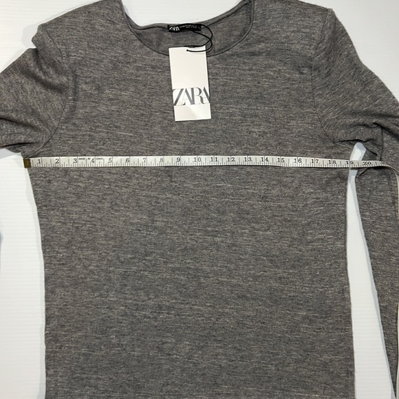 *NWT* ZARA Grey light knit fitted sweater XXL - Picture 5 of 8